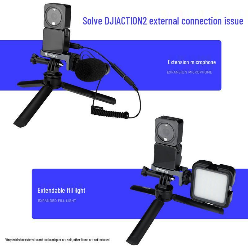 DJI Osmo Action 2 Cold Shoe Mic & Light Extension Piece - Aluminum Alloy by RCSTQ