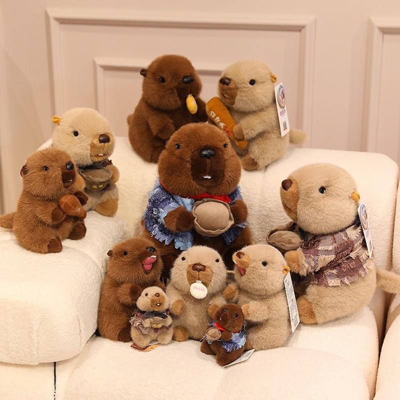 Nezha Marmot Animal Plush Toy Stuffed Doll Bedroom Decoration Cartoon Kids Gift