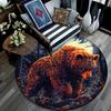 Golden Bear Round Area Rug,Carpet Rug for Living Room Bedroom Sofa Playroom Decor,Non-slip Floor Mat