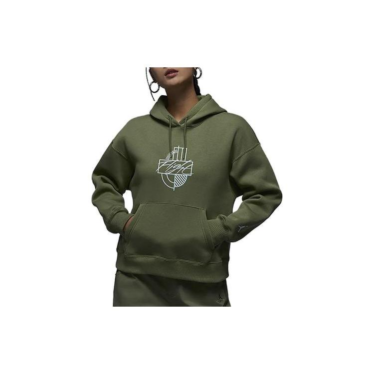 (WMNS) Air Jordan Brooklyn Fleece Graphic Hoodie Green Women s FD7155-340 L