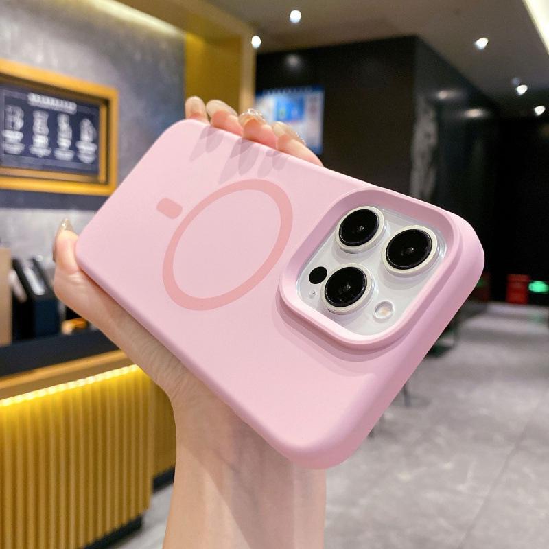 17 Pro Max Liquid Silicone Magnetic Phone Case, Full Coverage, Anti-Drop, High-End Protective Cover for Apple 17.