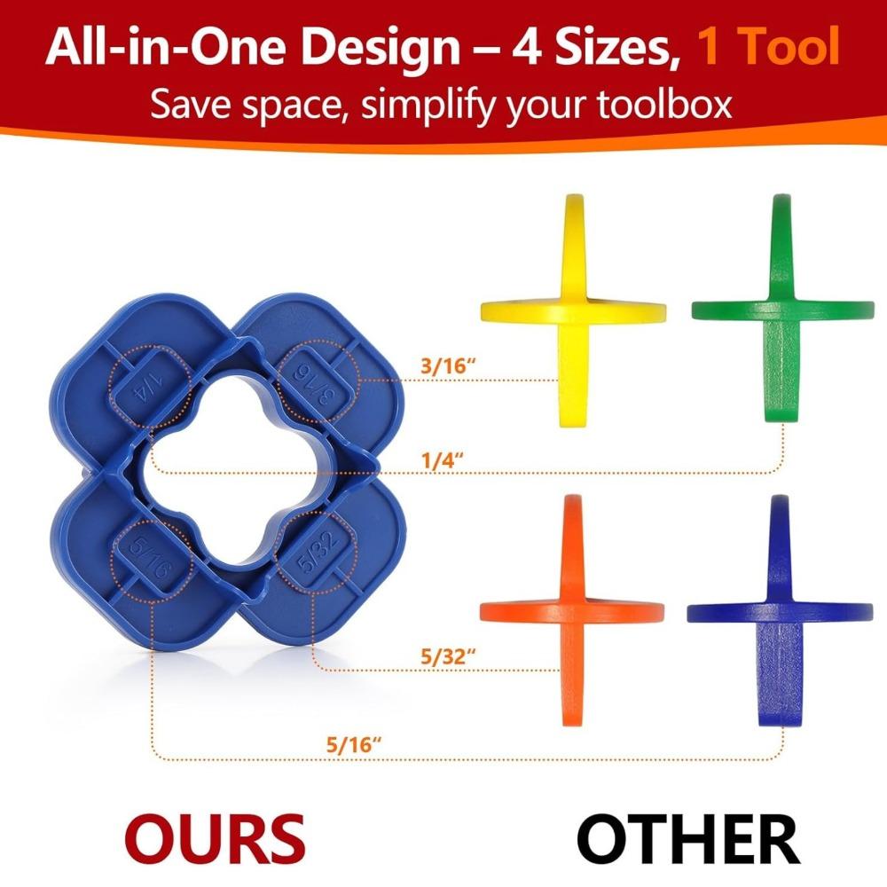 12Pcs-1Pc 4-in-1 ABS Deck Spacer Tools Multi-Size Reusable Floor Seam Width Tools Pressure Treated Composite Plank Deck Spacers