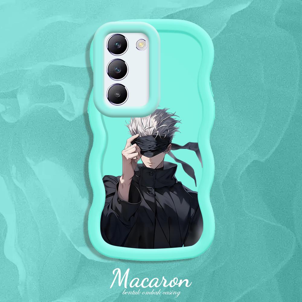 

Окрашенный узор Big Wave Edge Мягкий силиконовый материал Macaron чехол для телефона противоударный защитный резиновый чехол для OnePlus Vivo Motorola Moto Motorola Moto G55 синий