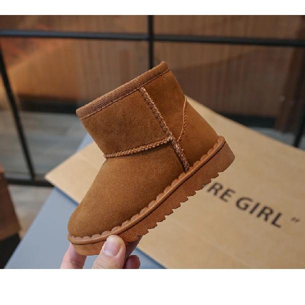 Children Snow Boots Leisure Thick Fur Platform Winter Kids Short Boot Four Colors Slip-on Unisex Concise Style Boys Girls Shoes