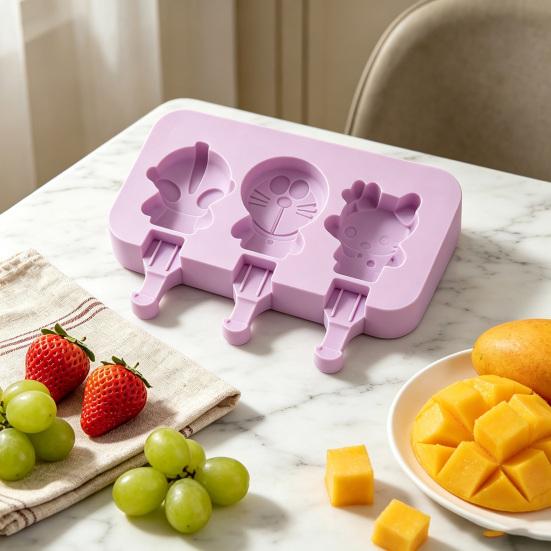Silicone Popsicle Molds Maker Reusable Ice Popsicle Cartoon Small Popsicles Non-stick DIY Molds