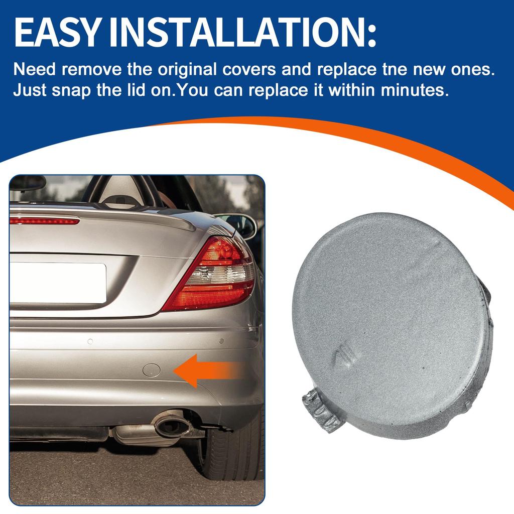 ACROPIX Dark Silver Car Bumper Toe Hook Cover Caps for Mercedes Benz SLK Durable W171/R171 2005-2011 (A1718850023) -