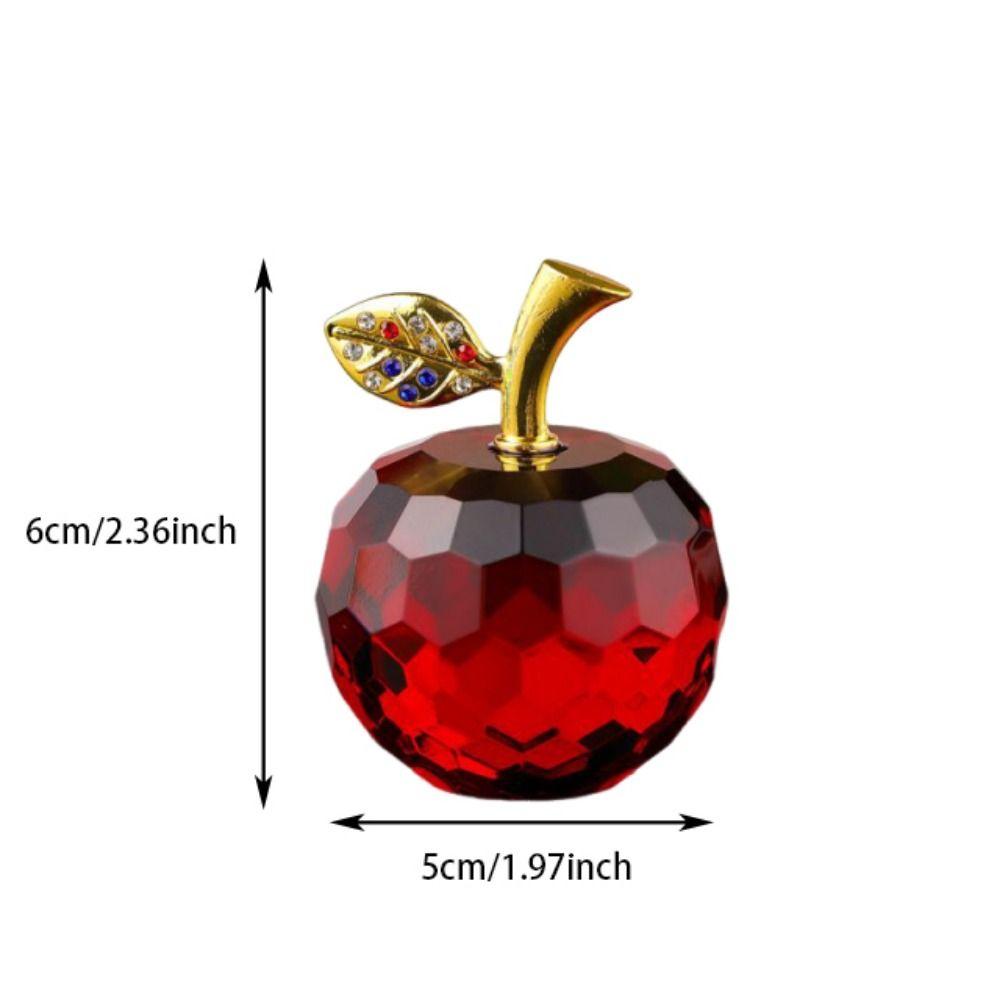 Crystal Glass Fruit Figurines Realistic Design 3D Desktop Ornament Art Chic Fruit Collectible Figurines Kitchen Tabletop
