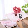 Romantic Theme Anniversary Card Pop-Up Mechanism 3D Heart Tree Couple Card Heart Tree Design 3D Love Tree Card Valentines Day