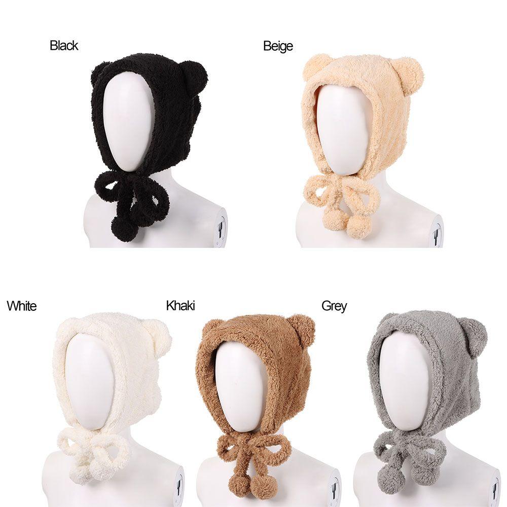 Warm Windproof Plush Bear Ear Hat Beanies Caps Winter Hats Earflap Earmuff