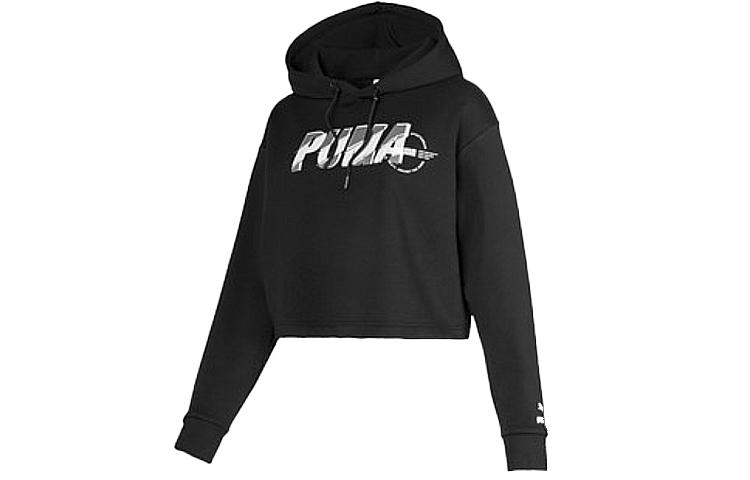PUMA Sweatshirts Women s Black Hooded Moderate Regular 596742-01 S