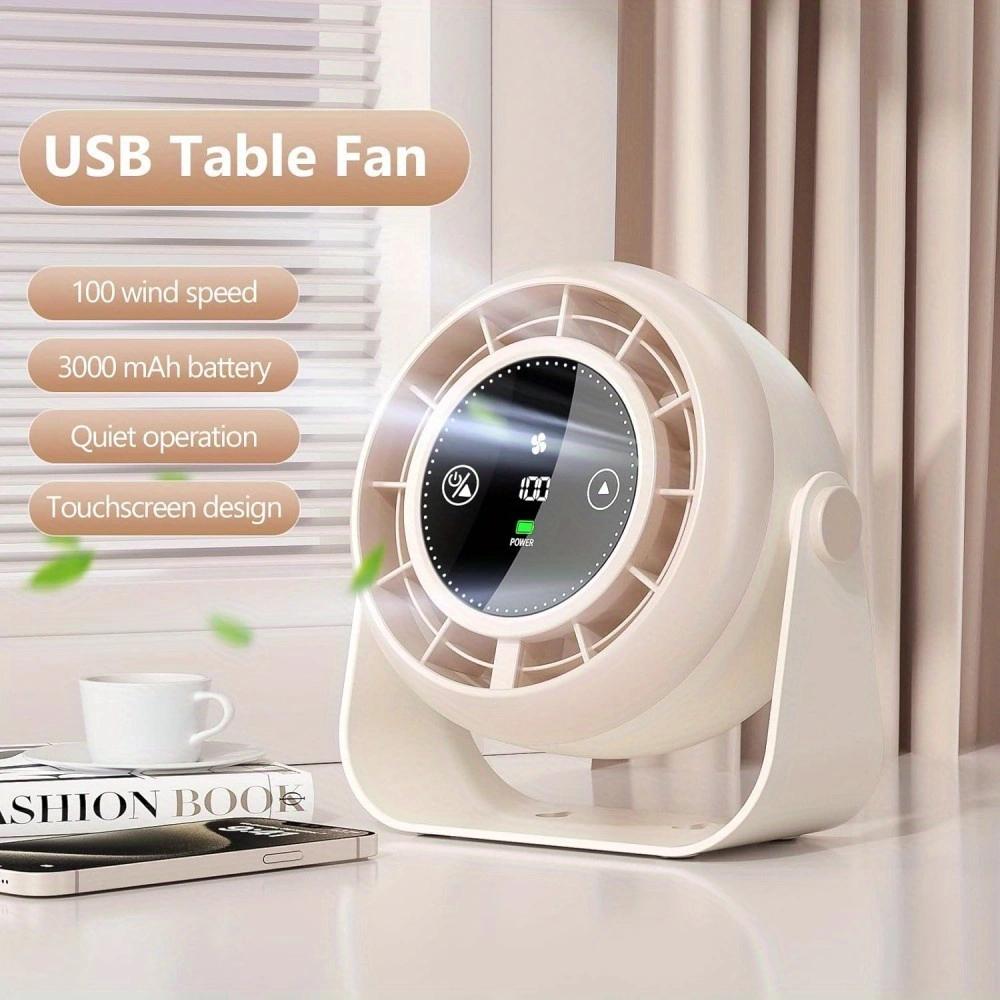 DS301 New Desktop Small Fan with USB Charging and Digital Display Turbo High-Speed Office Wall-mounted Mini Fan