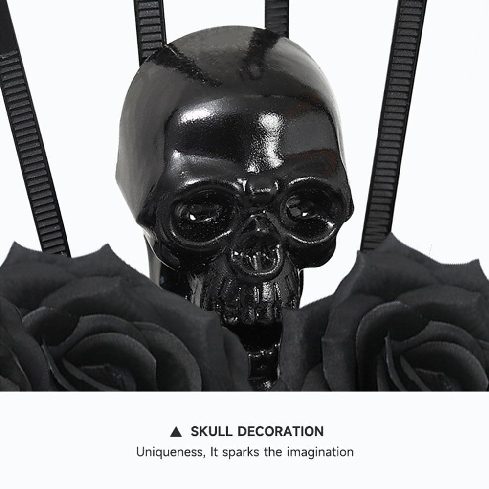 Black Rose Skull Rose Veil Headband Party Attire Gothic Flower Hair Hoops  Halloween
