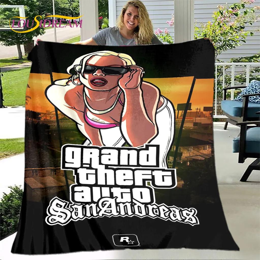 Grand Theft Auto GTA Game Gamer Soft Plush Blanket,Flannel Blanket Throw Blanket for Living Room Bedroom Bed Sofa Picnic Cover
