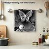 Absorbent Quick Dry Bath Towel, Gothic Skull Butterfly Print, Soft Shower Wash Towel