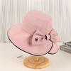New M standard versatile bow big eaves bucket hat fashionable casual sun hat showing face small sun protection hat