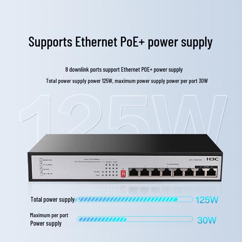 H3C S1208V-HPWR 10-Port Gigabit Managed PoE+ Switch