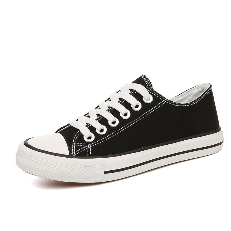 Classic Low-Top Evergreen Canvas Shoes - Vulcanized Rubber Sole, Men's Shallow Mouth Design