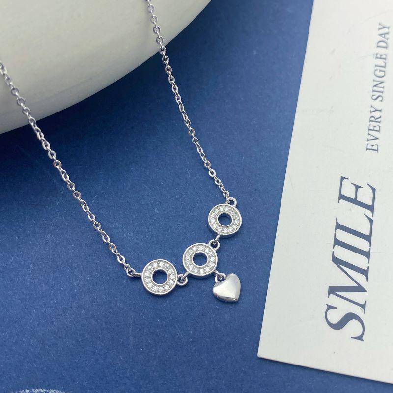 S925 Sterling Silver Korean Heart Necklace: Light Luxury, Geometric Design for Women s Fashion S925 Silver