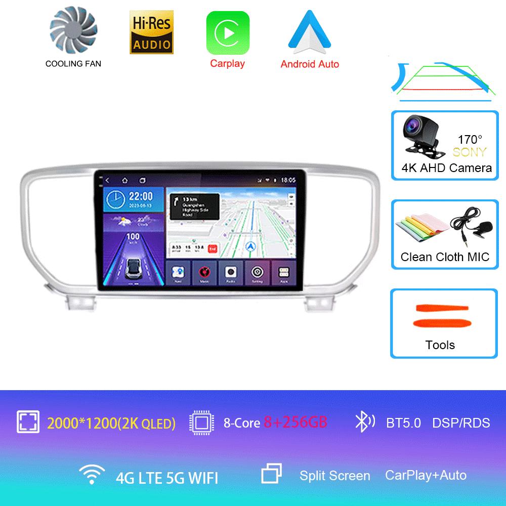 For Kia Sportage 4 QL 2018 - 2022 Car Radio Android 14 Carplay Navigation GPS Multimedia Player stereo wifi+4G Auto BT 360Camera
