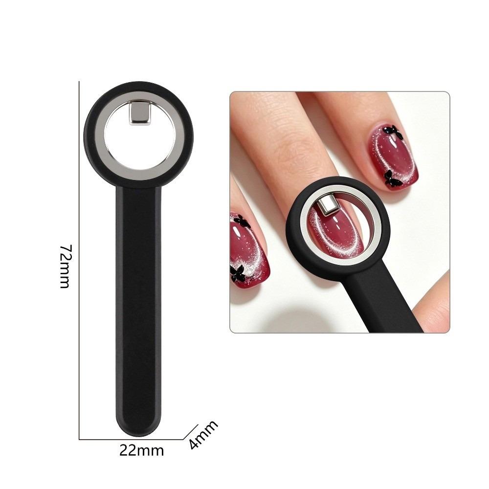 Upgrade Hollow Cat Eye Magnet DIY Creation Nail Tool Circular Cat Eye Magnets Cat-Eye Nail Halo Style Portable чёрный
