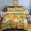 Ensemble de literie imprimé animaux et plantes africaines de dessin animé pour enfants Cadeau de luxe Ensemble de couette 3 pièces Impression numérique Doux Confortable