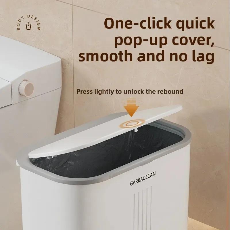 Medium Narrow Slot Trash Can, Household with Lid Deodorant, Bathroom/living Room Bedroom/office Only