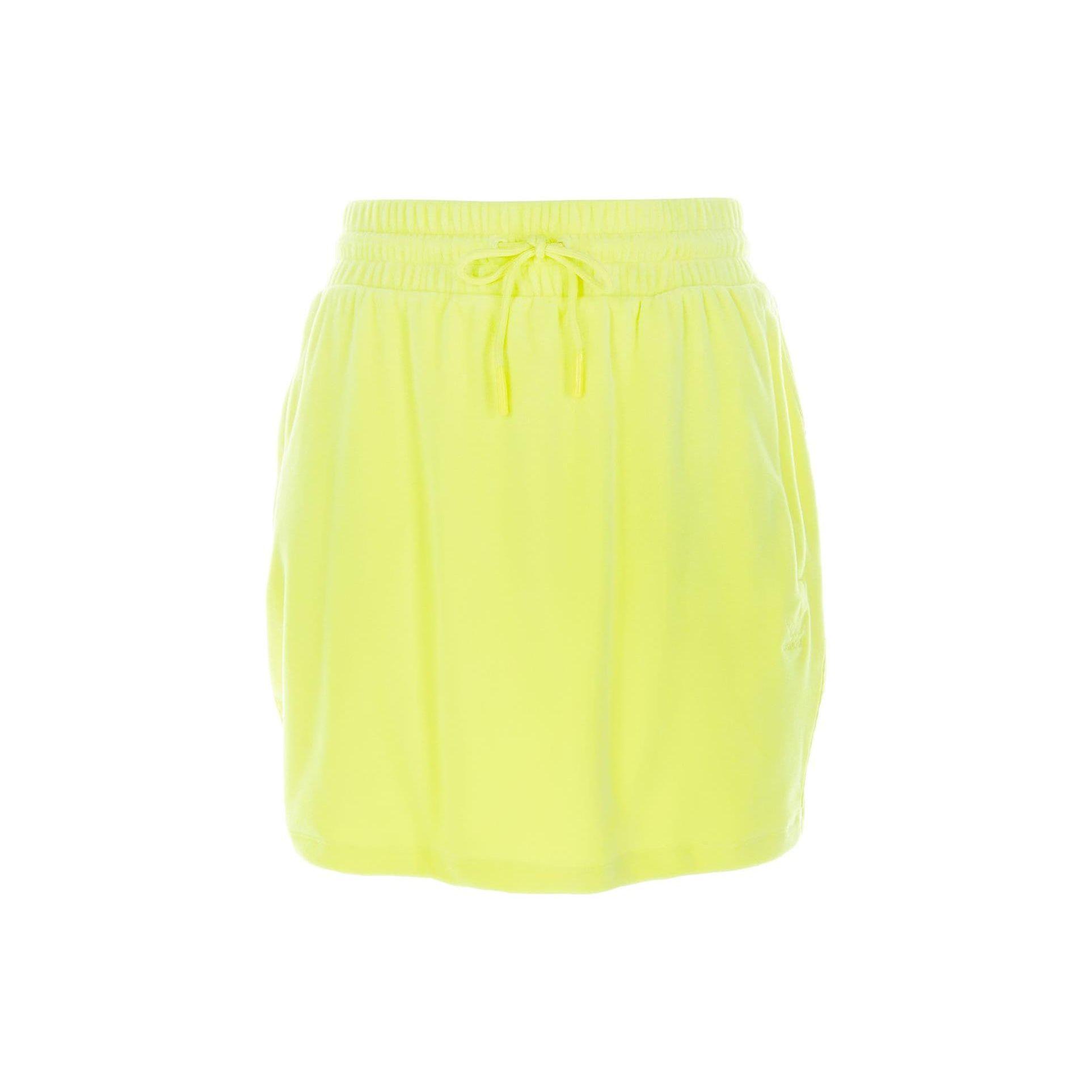 adidas Originals x Jeremy Scott Women s Velour Drawstring Mini Skirt Solar Yellow Women H53365 S