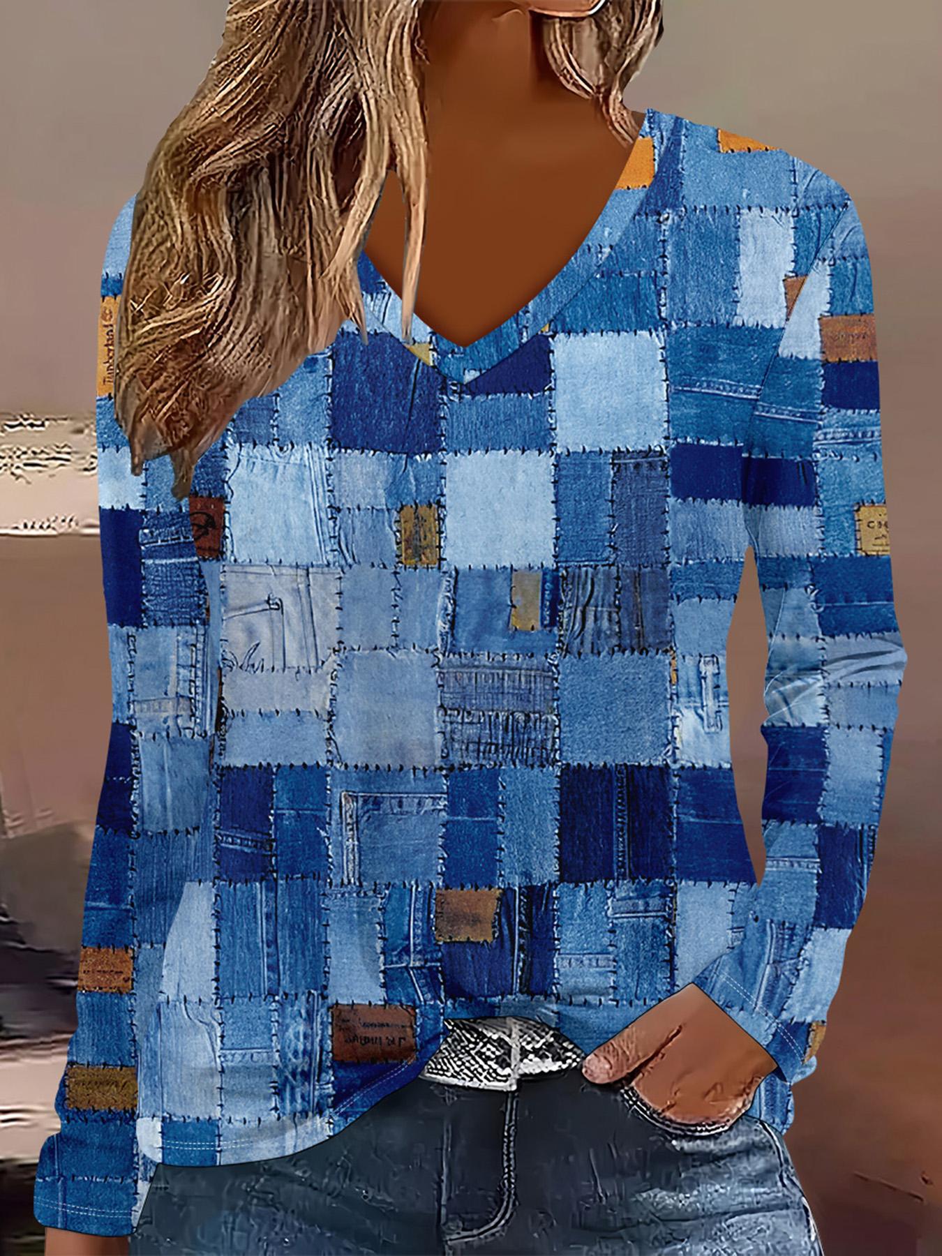 

Летняя Новая Мода Женская Повседневная Футболка с Длинным Рукавом и Принтом Топ XL