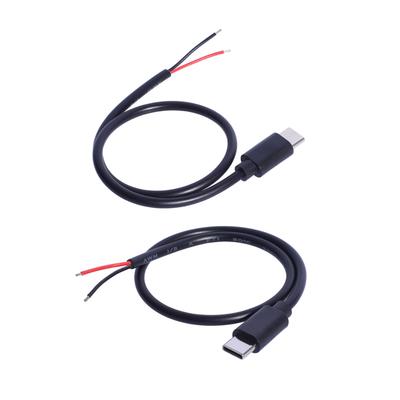USB C To Bare Wire Power Cable 30CM 20AWG Pigtail Line for Charging USB Type C Devices Like Phones Tablets and More