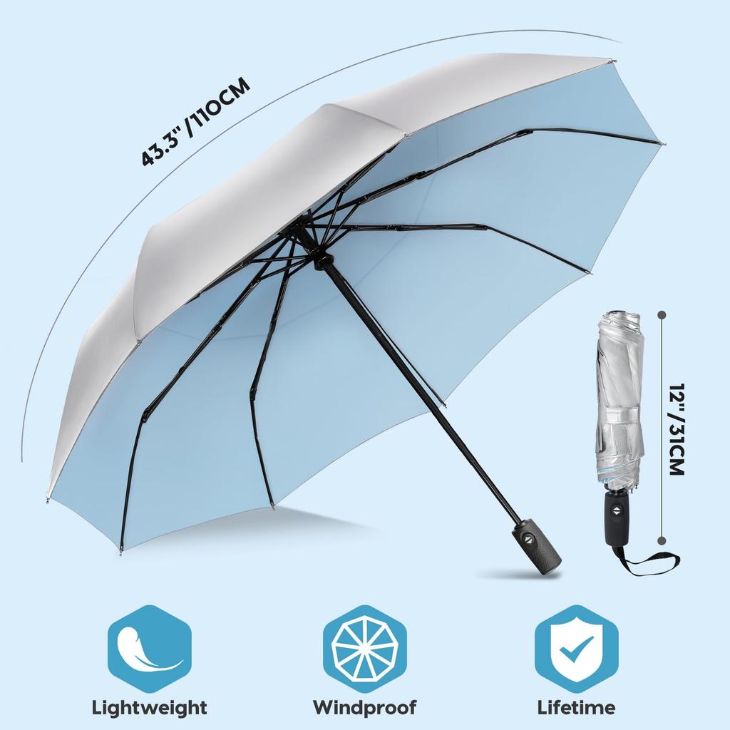 ZOMAKE Travel Umbrella UV Protection Small Portable Parasol Compact Paraguas Automatic Folding Umbrella Windproof UV Block Folding Umbrella