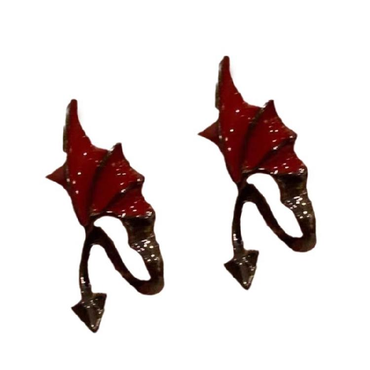 Trendy Dark Wing Ear Studs Lightweight Comfortable Earrings Gothic Style Jewelry Stylish Social Event Accessories 1