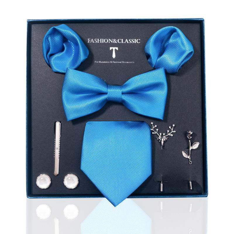 High-End Wedding Groom Tie Pocket Towel Corsage Gift Box Set Men'S Tie