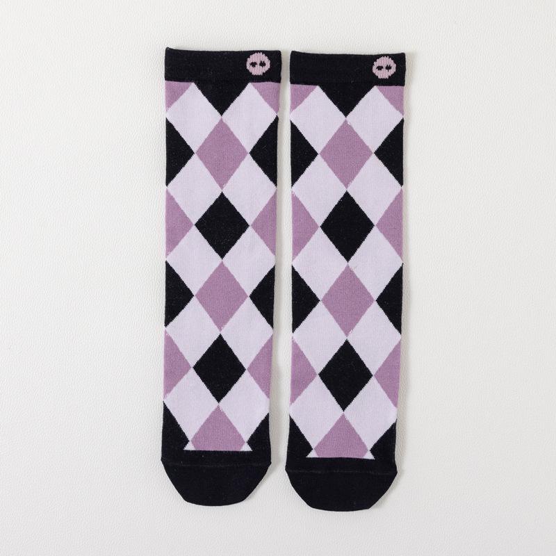 

Girls Cartoon Kuromi Mid-Calf Cotton Socks – Japanese Long Socks Over-the-calf
