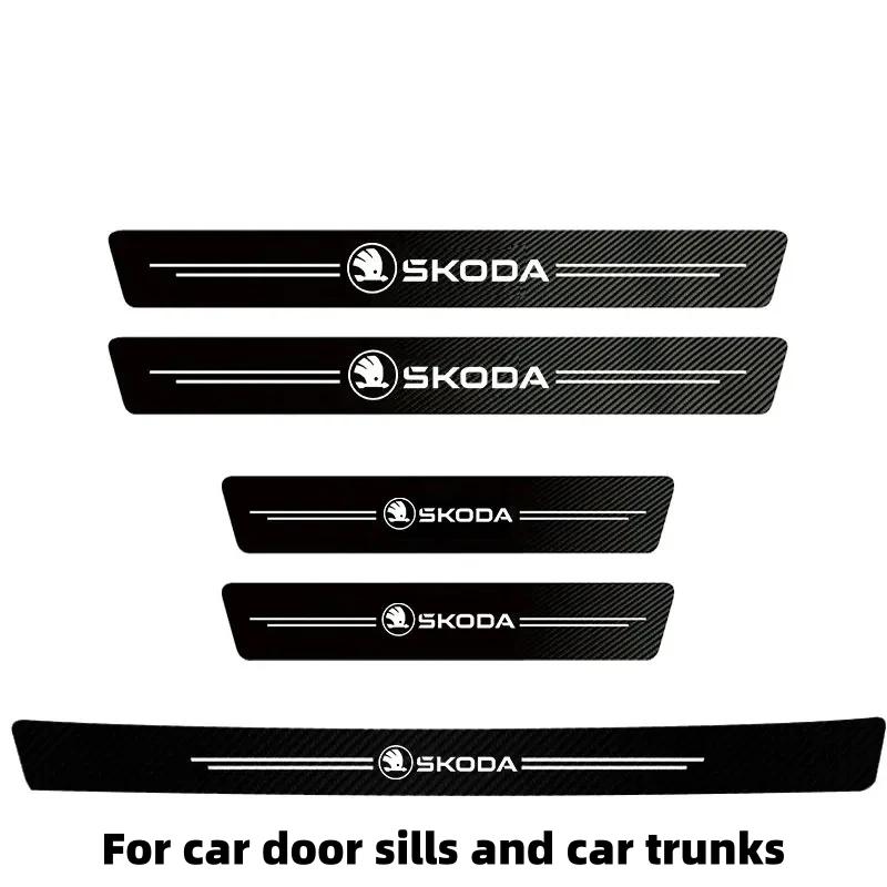Car Sticker Car Door Sill And Trunk Decoration Protection Sticker Suitable For Skoda Octavia, Superb, Rapid, Fabia, Kodiaq, Karo NL6