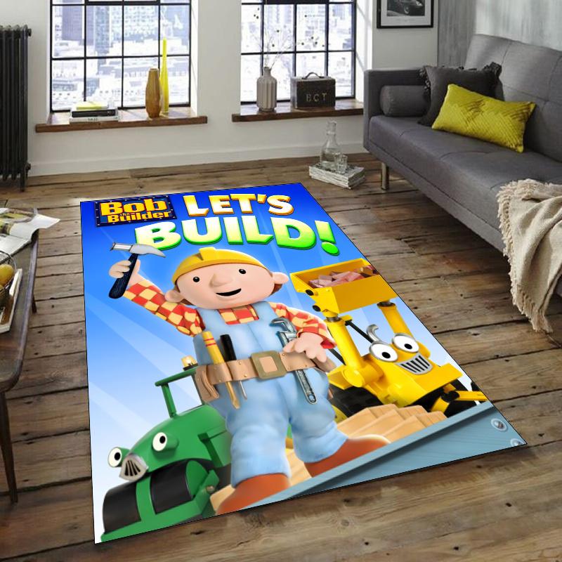 Bob the Build Design Area Rug - Non-Slip, Soft & Cozy Floor Mat for Living Room, Bedroom, Office - Indoor/Outdoor Decorative Carpet