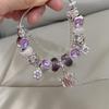 Panjia Style Purple Crystal Dream Catcher Pendant Bracelet for Women