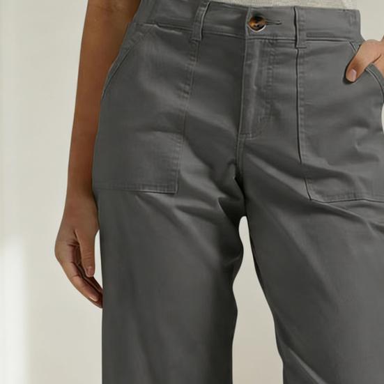 Calças Femininas Cropped com Bolsos Cintura Alta Perna Reta Calças Cargo Modelagem Solta Comprimento no Joelho Calças de Verão para Caminhada Viagem