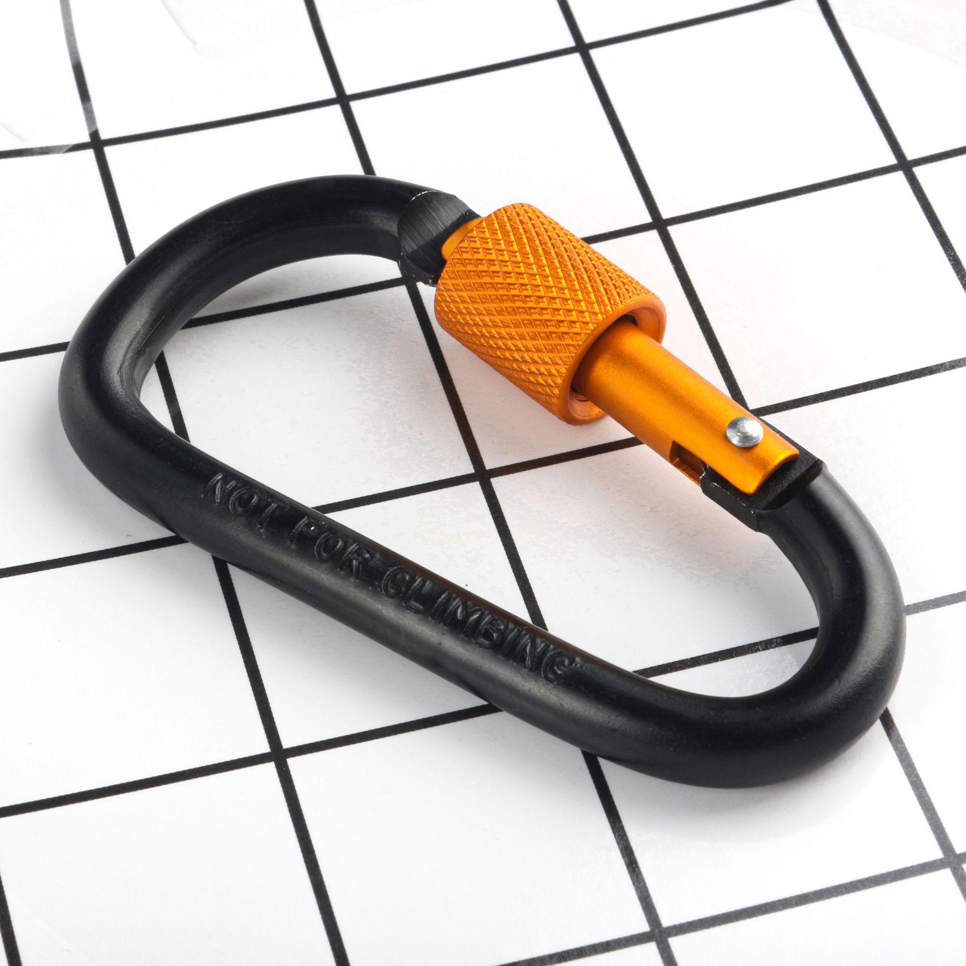 

Large D-Type Aluminum Climbing Hook with Quick Link & Keyring