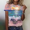 Sea Turtle Animal 3D Print Women's Short Sleeve O-Neck T Shirt Fashion Casual  Harajuku Y2k