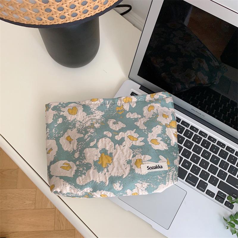 

Вместительная косметичка из холста с крупным цветочным принтом, портативная сумка для туалетных принадлежностей для путешествий StyleB