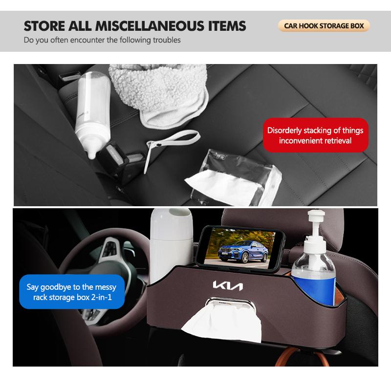 Car Seat Back Storage Box Water Cup Holder Organizer Interior Accessories For KIA Cerato Soul Venga Forte Spectra Sedona Niro nvhs30