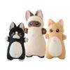Kawaii Animal Long Standing Doll Stuffed Fluffy Siamese Cat Blue Orange Cats Snotty Pig Sleeping Body Support Pillow Gift
