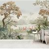 Nordische Tapete Tropischer Wald Flamingos Wandbild Wohnzimmer Schlafzimmer Sofa Hintergrund Fresko Heimdekor