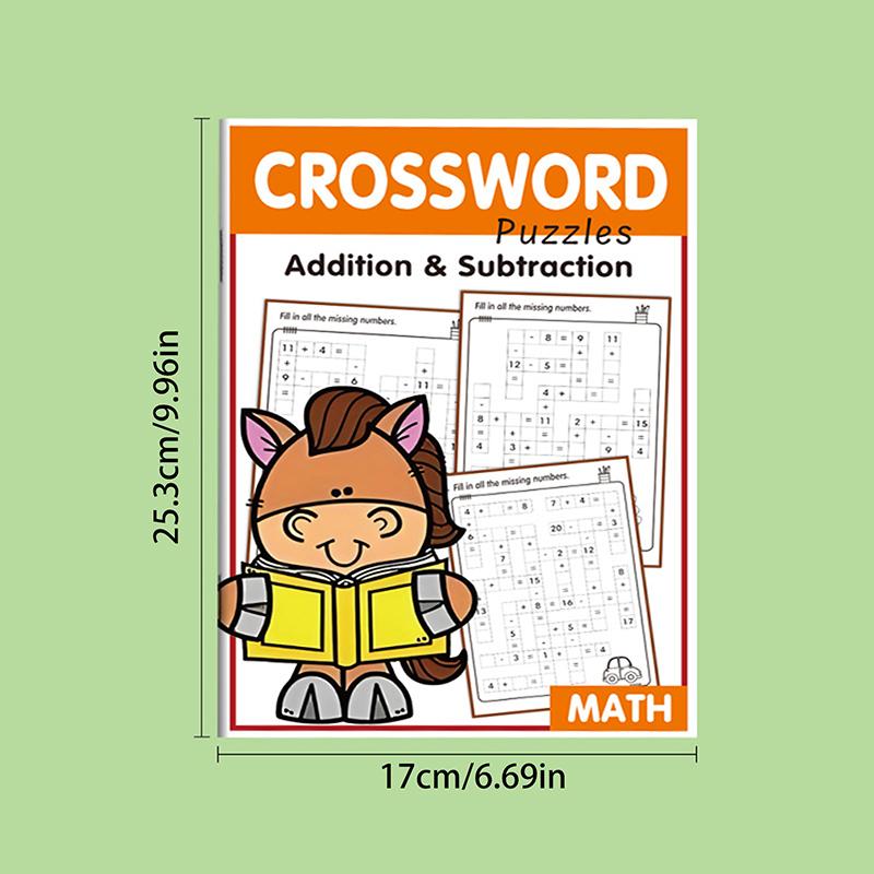 Math Workbook For Kids Ages 5-8 Math:Math Crossword Puzzles Addition Subtraction Math workbook within 20 oral calculation book разноцветный