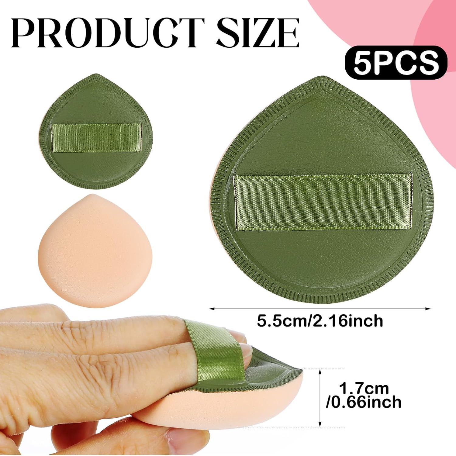 5PCS Makeup Sponge, Foundation Sponges Korean Soft Latex-Free Blender Sponge Teardrop Powder Puff Cushion Puff for Makeup Foundation Liquid Cream