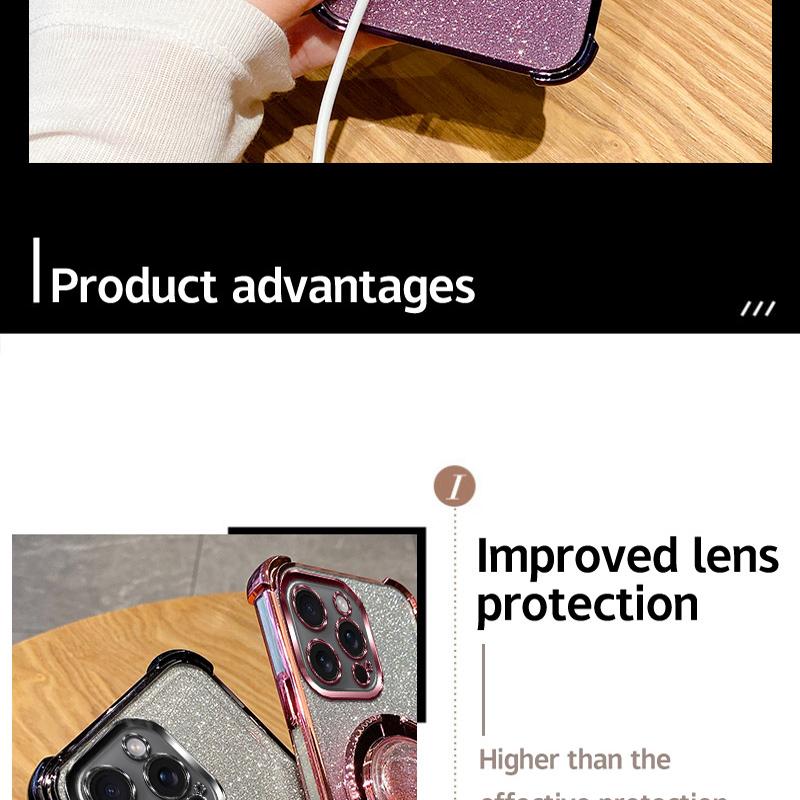Glitter Gradient Phone Case For XiaoMi 17 Pro Max 15 15s 15T 14 14T 13 13T 12 12S 12X 12T 11 Ultra Electroplated Clear Cover