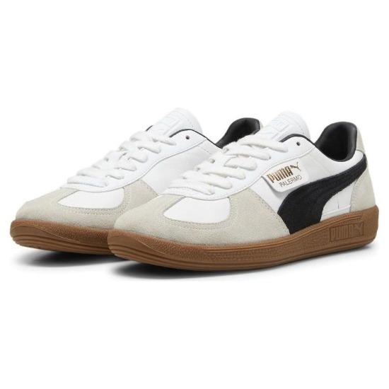 Puma Palermo Leather White Black Gum Unisex Sneakers 396464-01