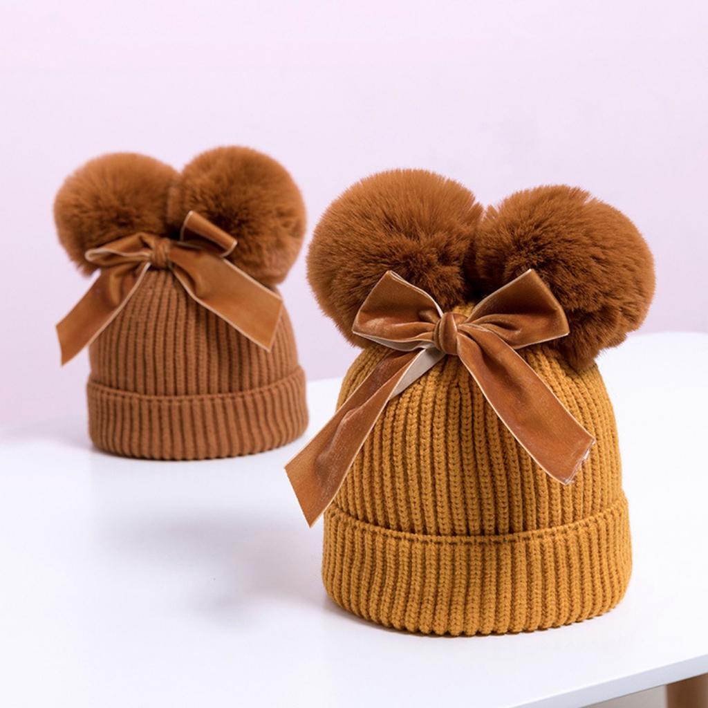 Laço, Touca de Bebê, Gorro de Lã, Boné Infantil, Touca Grossa, Touca para Bebês e Crianças Pequenas, Boné Infantil, Touca de Tricô, Touca Quente