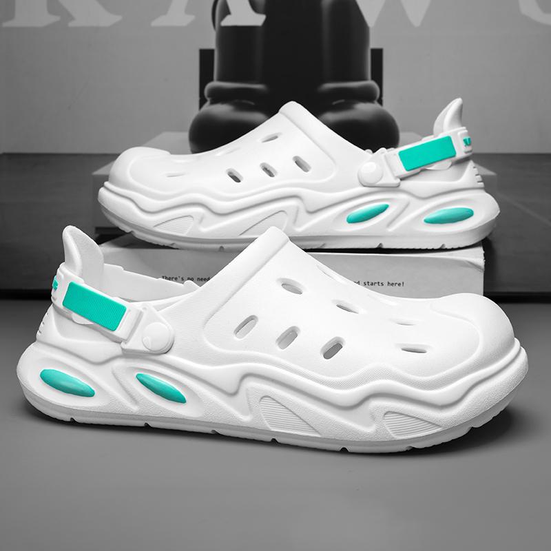 

Модные мужские летние сандалии PARZIVAL, мужские пляжные сандалии, мягкие садовые туфли из ЭВА, мужская обувь, дышащая повседневная обувь с открытыми краями 45 белый