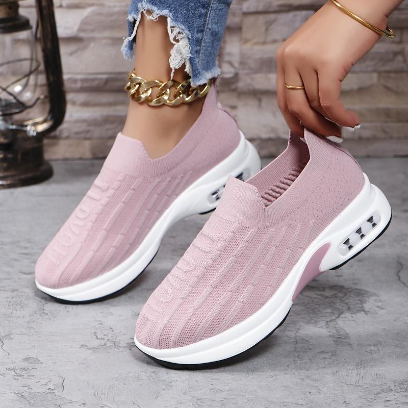 Trendy Socks Women's Shoes 2024 Autumn New Collection Solid Color Shock Absorbent Anti Slip Sports and Leisure Shoes Sneakers